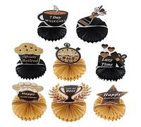 BESTYASH 8 pièces Décorations de Fête de Retraite Papier Forme de Nid Abeille pour Joyeuse et