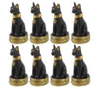 BESTYASH 8 pièces Figurines Miniatures Chat Égyptien Résine Décor Micro Paysage Jardin Ornements Petites Statues Chatons Polyvalentes pour Maison et Pots de Fleurs