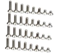 BESTYASH 80 pièces Vis à Tête Fraisée Hexagonale Acier Inoxydable Lot de Boulons Métal Standard à Fixation pour Assemblage Mobilier et Réparations Intérieur Extérieur