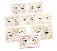 BESTYASH 8feuilles Tatouage Temporaire Décoratif Autocollant Motif Unique Tatouage Visage Autocollant Bricolage