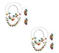 BESTYASH 8pièces Bijoux De Collier Bracelet Et Boucles Oreilles Avec Décorations Colorées Cloche Pour Célébrations