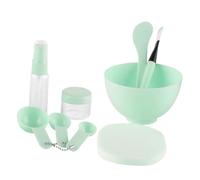 BESTYASH 9 pièces Kit Outil Masque Facial Vert avec Bol Mélangeur Spatule Pinceau Doux Éponge Vaporisateur et Jauges pour Application Précise et Soin Visage Quotidien