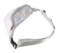 BESTYASH À Étoilé Sequins Ceinture Et Poche Téléphone pour Festivals Sport Shopping Et Voyage Blanc