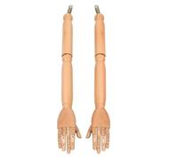 BESTYASH Accessoire pour Bras de Mannequin en Bois Beige, Paire Articulée avec Surface Lisse et Position Flexible, pour Pupetts et Expositions Artistiques