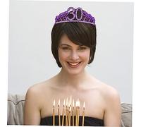 BESTYASH accessoires de cheveux en strass nombre violet faire la fête décoration de gâteau d'anniversaire Fille diadème pour les femmes anniversaire décorations d'anniversaire de femmes