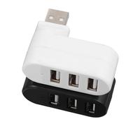 BESTYASH Adaptateur USB 2.0 Multiport 3 Ports en Plastique Haute Vitesse pour Imprimante et Clavier, Lot de 2pcs, Hub Rotatif pour Ordinateur Portable Noir et Blanc