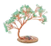 BESTYASH Arbre à Argenté en Cristal D’Aventurine Verte Naturelle Décoration Feng Shui pour Maison Bureau ou Chambre Pierre Précieuse Unique Mini Arbre de Cristal 1 Pièce