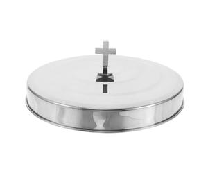 BESTYASH Assiette de Communion en Acier Inoxydable Couvercle | Design Argenté Élégant, Garde les Hosties Propres et Fraîches, Nettoyage Facile, pour Offices Religieux et Réunions