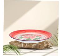 BESTYASH Assiette Émaillée Ronde Multifonctionnelle Plateau de Service Décoratif Vintage pour Maison Plateau Repas Accessoire de Maison Pratique et