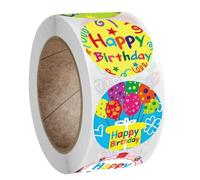BESTYASH Autocollants D'anniversaire Décoratifs 1 Rouleau 500 Pièces en Cuivre Adhésifs pour Boîte Présent et Sachets Bonbons Ambiance Festive Anniversaire