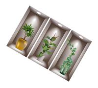 BESTYASH Autocollants Muraux de Bonsaïs Végétaux Réalistes en Pvc, Décoration Murale Unique et Sûre pour Chambre, Style Chic Motif Fenêtre et Plante en Pot