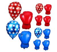 BESTYASH Ballons en Aluminium de Boxe 12 Pcs Ballons de Fête Thème Lutte Garçon et Bleus Décorations Gonflables Résistantes pour Anniversaires et Soirées