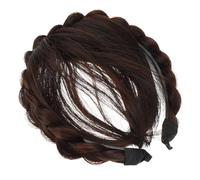 BESTYASH Bande De Tressée Bandeau De Frange De Cheveux Bande De Cheveux Élastique Spirale Perruques Pour Femmes Mesdames Faux Fil Haute Température Brown