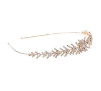 BESTYASH Bandeau de Mariée Strass Accessoire de Cheveux pour Mariée Demoiselles Honneur Petite Fille Honneur pour Mariage ou Fête Prénuptiale Doré
