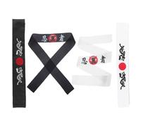 BESTYASH Bandeaux Ninja Japonerie en Polyester Respirant Multifonctionnels pour Hommes, Style Samouraï, Bandeaux Élastiques Ajustables pour Karaté, Entraînement et Cosplay, Lot de 4 Pièces