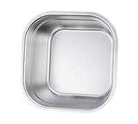 BESTYASH Bassine Carrée Inox Multifonction à Fond Plat Bassin Lavage Légumes Fruits et Soupe pour Évier Cuisine et Facile à Nettoyer