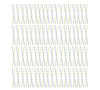 BESTYASH Bâtonnets en Papier pour Barbe à Papa 10×300 Mm Cônes Rayés Bleu Blanc et Jaune Papier Renforcé pour Machines à Barbe à Papa Professionnelles Fêtes Foraines et Événements 100