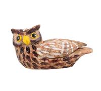 BESTYASH Boîte à Clés Décorative Forme de Hibou Boîte de Rangement Sécurisée pour Jardin Compartiment Dissimulé pour Clés Décoration Extérieure Originale