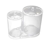 BESTYASH Boîte à coton à double trou support de de maquillage supports de brosses de maquillage récipient de maquillage conteneur de de maquillage étui à cotons Transparent