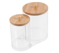 BESTYASH Boîte à Coton-Tige avec Couvercle Distributeur pour Coton-Tige Et Cure-Dents Pot De Rangement pour Salle De Bain