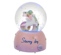 BESTYASH Boîte à Musique Boule De Cristal Licorne Lumineuse Compacte, Cristal Transparent, Lumière LED Intégrée, Décoration Bureau Et Chambre, Présent Original sans Pile