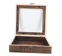 BESTYASH Boîte Bois pour Spécimens avec Couvercle Transparent et Serrure Métallique Étanche Anti-poussière Boîte de Rangement pour et Insectes