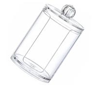 BESTYASH Boîte De Rangement pour Porte-Coton en Plastique Transparent, Petite Taille Ronde, Support De Rangement à Rainures, Accessoire Salle De Bain, Solution Compacte pour Tampons Démaquillants