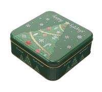 BESTYASH Boîte Métallique Biscuits de Noël Verte Coffret Créatif pour Bonbons et Cookies Rangement pour Famille et Amis