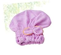BESTYASH Bonnet de Séchage pour Cheveux en Microfibre Élastique Violet Nœud Serviette Anti-Frisottis Sèche-Cheveux Rapide Utilisation Quotidienne Salle de Sport Bain