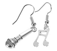 BESTYASH Boucles D’oreilles Asymétriques Pendantes En Alliage Léger, Forme Microphone Et Note De Musique, Pour Femmes, Présent Musiciennes, Style Original Et Fin, Usage Quotidien Et Fêtes