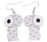 BESTYASH Boucles D'oreilles Pendantes en Acrylique Humour, Boucles D'oreilles Fantaisie Femmes, Pendentif Rouleau de Papier, Accessoire Quotidien et Sorties, Légères et Solide