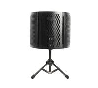 BESTYASH Bouclier Isolation pour Microphone Portable Pliable en Mousse et Métal Trépied de Table, Écran Anti-vent Trois Panneaux pour Enregistrement en Studio ou Café