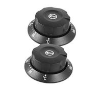 BESTYASH Bouton Gazinière 2 Pièces, Régulateur de Température de Friteuse, Plastique Noir, Forme, Compatible Four et Cuisson