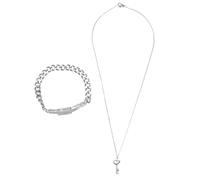 BESTYASH Bracelet en Acier Titane Cadenas Concentrique Jonc Délicat Unisexe Finition Argentée Chaîne Main Présent Anniversaire Couple Bijou Décoratif pour Femmes et Hommes