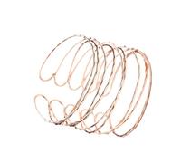 BESTYASH Bracelet Jonc en pour Femme Manchette Ouverte Couleur Or Rose Brassard à Ressort Accessoires de Mode Fêtes Design Minimaliste