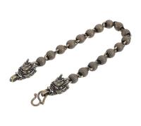 BESTYASH Bracelet Unisexe Cuivre Pur Rétro avec Perles Mates et Pendentif Dragon Accessoire Artisanal Fait Main pour Hommes et Femmes Amateurs de Mode