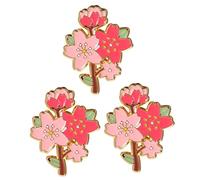 BESTYASH Broches Fleurs De Cerisier En Métal Avec Goutte De Résine, Lot De 3 Pièces, Épingles Pétale Réutilisables, Accessoires Mode Pour Femme, Décoration Vêtements Et Paquet, Style Délicat