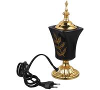 BESTYASH Brûleur D’Parfum Électrique en Céramique Noir Porte-Parfum de Bureau Vintage Diffuseur D’Arômes pour Intérieur Compatible Secteur Ac220 Ornement Décoratif pour Salon et