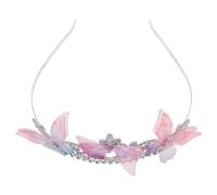 BESTYASH Butterfly Crown Headband For Sparkling Rhinestone Fairy Hair Jewelry Lightweight Princess Hair Hoop For Birthday Party Tea Party Carnival And Costume Role Play