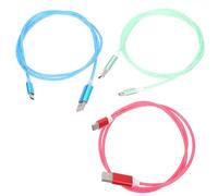 BESTYASH Câble de Chargement LED Type C Multipurpose en TPE Lot de 3 Pièces pour Appareils USB Éclairage Créatif Vert et Différentes Couleurs