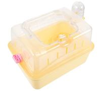 BESTYASH Cage de Transport pour Hamster en Plastique Jaune Pratique et Facile à Transporter Toit Panoramique, pour Animaux de Compagnie en Extérieur Ville