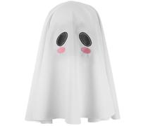 BESTYASH Cagoule Fantôme à Double Expression Blanche pour Cosplay Halloween Couvre-Chef Effrayant en Polyester Élastique avec Filet Transparent Accessoire pour Jeu de Rôle et Fête