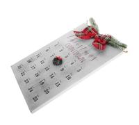 BESTYASH Calendrier de L'avent de Noël en Matière Bois, Calendrier de Noël Mural, Panneau de Compte à Rebours Festif en Panneau de Fibres à Densité Moyenne, Motif Couronne, pour Bureau