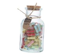 BESTYASH Capsule Message in A Bottle Set with Cork Lids Miniature Transparent Heart Jars for DIY Love Letters Romantic Girlfriend Boyfriend Anniversary Valentines Day