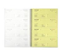 BESTYASH Carnet de Reçus de Paiement Autocopiant à Spirale pour Gestion Financière, Papier Lisse, 200 Pages, pour Bureau et Petites Entreprises