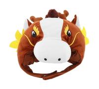 BESTYASH Chapeau de Cheval en Peluche du Zodiaque Chinois, Accessoire Photo pour Fête et Cosplay, Taille Unique, Léger et Confortable, Nouvel An Chinois et Halloween