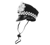BESTYASH Chapeau De Police Réglable pour Animaux De Compagnie Confortable Et Doux Accessoire Party pour Chiens Et Chats Casquette Pirate Stylée pour Fêtes Et Performances Ajustable
