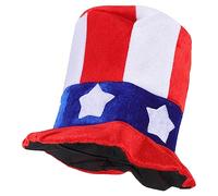 BESTYASH Chapeau Du Jour De L'indépendance Chapeau Fédora Chapeau Patriotique Quatrième Chapeau Rouge Et Bleu Chapeau Du Jour Du Souvenir Chapeau Haut De Forme Patriotique Chiffon
