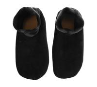 BESTYASH Chaussettes Antidérapantes Mi-Mollet pour Homme Chaussettes D’Intérieur en Coton Doublure Polaire Semelle Protectrice pour Sols Sensibles Couleur Noire à Motif Carreaux Taille