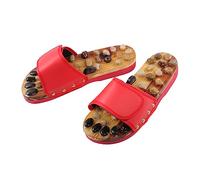 BESTYASH Chaussures De Santé De Massage Des Pieds Slippétes Pantoufle De Massage Des Pieds D'acupoint Rouge Bambou